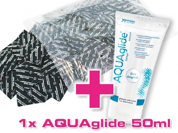 London extra spezial stark 100er + 1x AQUAGlide Gleitgel 50ml GRATIS