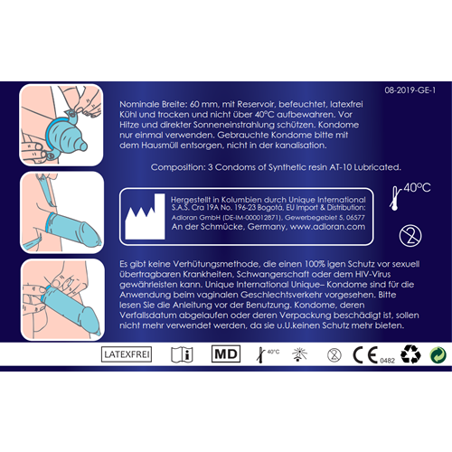 UNIQUE Kondome C.2 Pull 3er - Kondom latexfrei