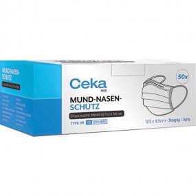Ceka MED Mund-Nasen-Schutz 3-lagig BFE Typ IIR 50er