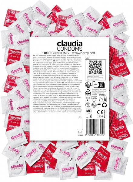 claudia CONDOMS - strawberry red 1.000er - Kondome